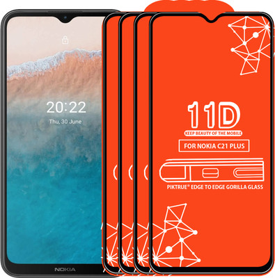 PikTrue Edge To Edge Tempered Glass for NOKIA C21 PLUS(Pack of 4)