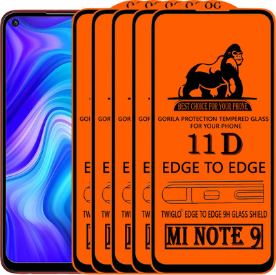 TWIGLO Edge To Edge Tempered Glass for REDMI NOTE 9(Pack of 5)