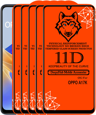 DeepzHub Edge To Edge Tempered Glass for OPPO A17k(Pack of 5)