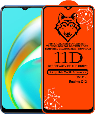 DeepzHub Edge To Edge Tempered Glass for Realme C12(Pack of 1)