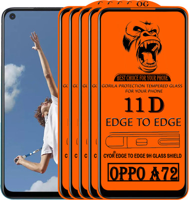 CYOR Edge To Edge Tempered Glass for OPPO A72(Pack of 5)