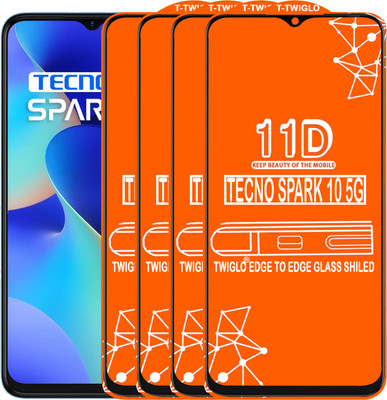 TWIGLO Edge To Edge Tempered Glass for TECNO SPARK 10 5G(Pack of 4)