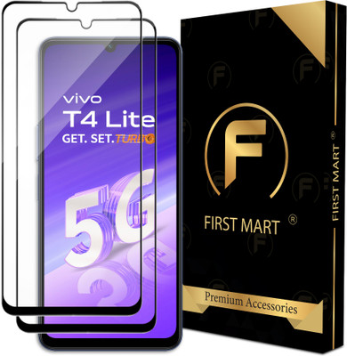 FIRST MART Edge To Edge Tempered Glass for Vivo T4 Lite 5G, Vivo T4 Lite(Pack of 2)