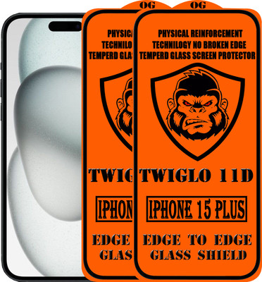 TWIGLO Edge To Edge Tempered Glass for IPHONE 15 PLUS(Pack of 2)
