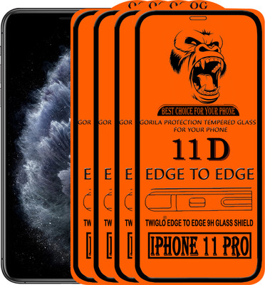 TWIGLO Edge To Edge Tempered Glass for IPHONE 11 PRO(Pack of 4)