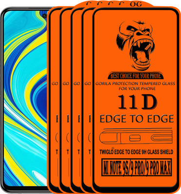 TWIGLO Edge To Edge Tempered Glass for REDMI NOTE 9 PRO MAX(Pack of 5)