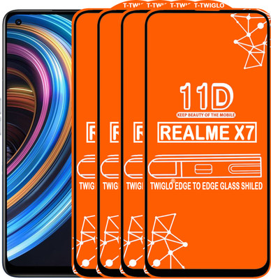 TWIGLO Edge To Edge Tempered Glass for REALME X7(Pack of 4)