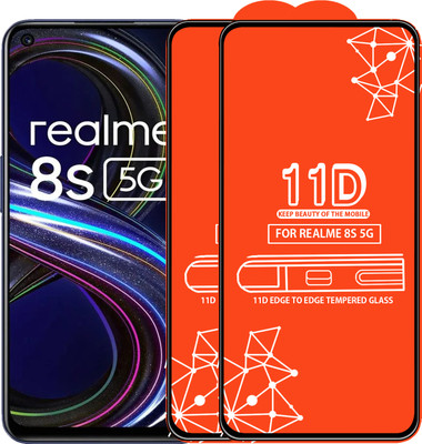 Qyist Edge To Edge Tempered Glass for Realme 8S 5G(Pack of 2)