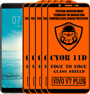 CYOR Edge To Edge Tempered Glass for VIVO V7 Plus(Pack of 5)