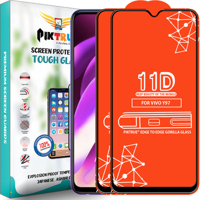 PikTrue Edge To Edge Tempered Glass for Vivo Y97(Pack of 2)