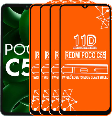 TWIGLO Edge To Edge Tempered Glass for REDMI POCO C55(Pack of 4)