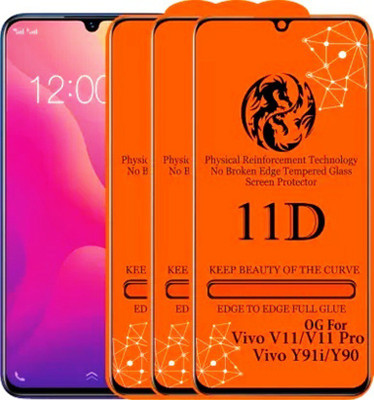 HIE POWER Edge To Edge Tempered Glass for Vivo V11 /V11 Pro-11D Glass (Pack Of 3)(Pack of 3)