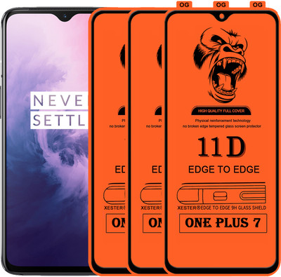 PFOAM Edge To Edge Tempered Glass for ONE PLUS 7(Pack of 3)