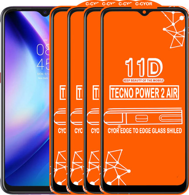 CYOR Edge To Edge Tempered Glass for TECNO POWER 2 AIR(Pack of 4)