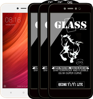 PFOAM Edge To Edge Tempered Glass for Mi Redmi Y1 Lite(Pack of 3)