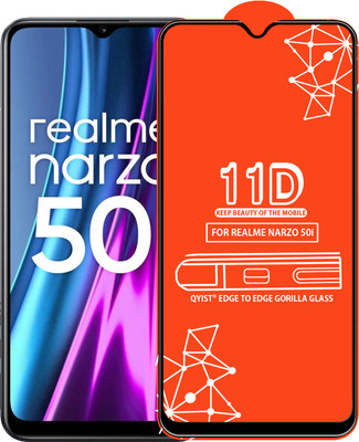 Qyist Edge To Edge Tempered Glass for Realme Narzo 50I(Pack of 1)