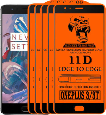 TWIGLO Edge To Edge Tempered Glass for OnePlus 3T(Pack of 5)