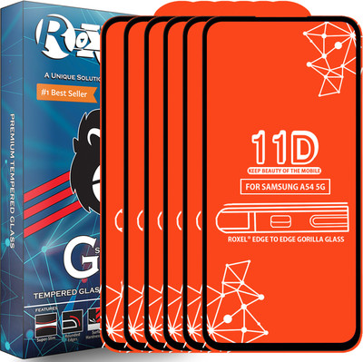 Roxel Edge To Edge Tempered Glass for Samsung A54 5G(Pack of 6)