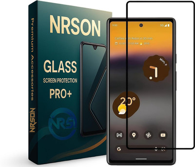 NRSON Edge To Edge Tempered Glass for Google Pixel 6A, (6.1 Inch), with Easy Self Installation Kit(Pack of 1)