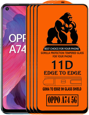 GDMA Edge To Edge Tempered Glass for OPPO A74 5G(Pack of 4)