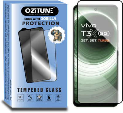 OZitune Edge To Edge Tempered Glass for vivo T3x 5G, Screen Protector(Pack of 1)