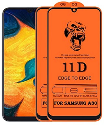 NaturalBuy Edge To Edge Tempered Glass for Samsung Galaxy A30 --| / Tempered Glass | Screen Protector Full HD Quality Tempered Glass Anti-Scratch Edge to Edge Coverage with Easy Installation Kit (Black) |(Pack of 2)
