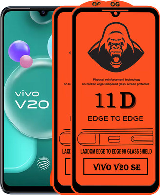Laxdom Edge To Edge Tempered Glass for VIVO V20 SE(Pack of 2)