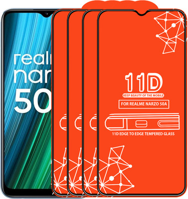Qyist Edge To Edge Tempered Glass for Realme Narzo 50A(Pack of 4)