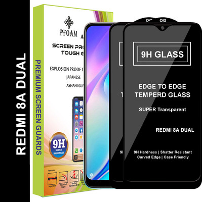 PFOAM Edge To Edge Tempered Glass for REDMI 8A DUAL(Pack of 2)