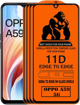 GDMA Edge To Edge Tempered Glass for OPPO A59 5G(Pack of 4)