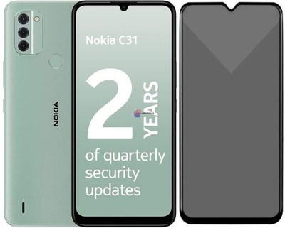 Obstinate Edge To Edge Tempered Glass for Nokia C31, DelhiGear Glass, Privacy Screen Protector, Privacy Tempered Glass, Screen Guard, Mobile Glass(Pack of 1)