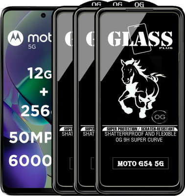 PFOAM Edge To Edge Tempered Glass for MOTO G54 5G(Pack of 3)