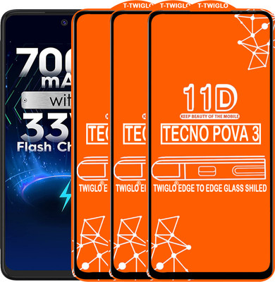 Flipkart SmartBuy Edge To Edge Tempered Glass for TECNO POVA 3(Pack of 3)