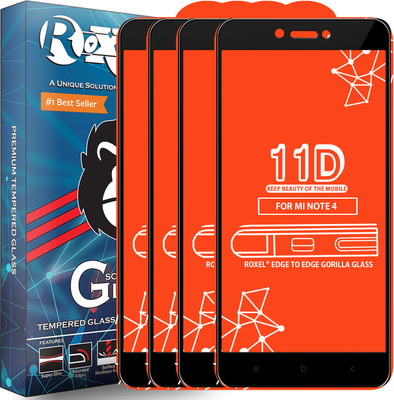 Roxel Edge To Edge Tempered Glass for Mi Redmi Note 4(Pack of 4)