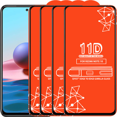 Qyist Edge To Edge Tempered Glass for Redmi Note 10(Pack of 4)