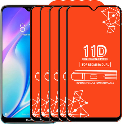 Roxel Edge To Edge Tempered Glass for Redmi 8A Dual(Pack of 5)