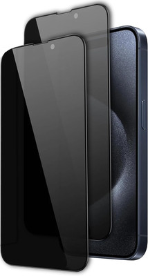 Spinzzy Edge To Edge Tempered Glass for Apple iPhone 15 Pro Privacy Screen Protector(Pack of 2)