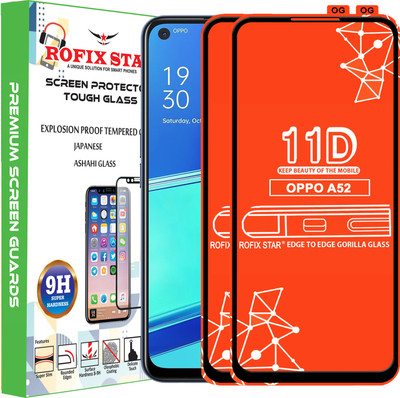 Rofix star Edge To Edge Tempered Glass for OPPO A52(Pack of 2)