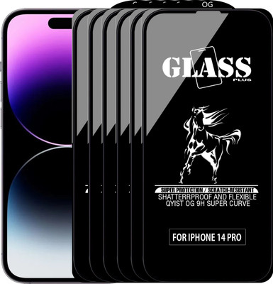 Qyist Edge To Edge Tempered Glass for IPHONE 14 PRO(Pack of 6)