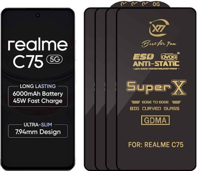 GDMA Edge To Edge Tempered Glass for realme C75 5G(Pack of 4)