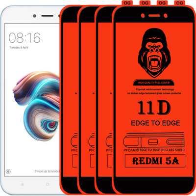 Laxdom Edge To Edge Tempered Glass for Mi Redmi 5A(Pack of 4)