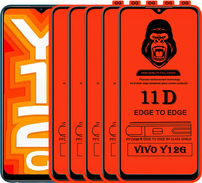 Laxdom Edge To Edge Tempered Glass for VIVO Y12G(Pack of 5)