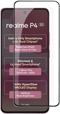 NKCASE Edge To Edge Tempered Glass for realme P4 5G(Pack of 1)