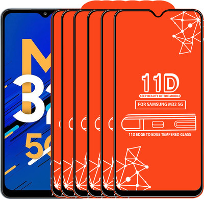 Qyist Edge To Edge Tempered Glass for Samsung Galaxy M32 5G(Pack of 6)