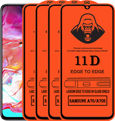 Laxdom Edge To Edge Tempered Glass for SAMSUNG GALAXY A70(Pack of 4)