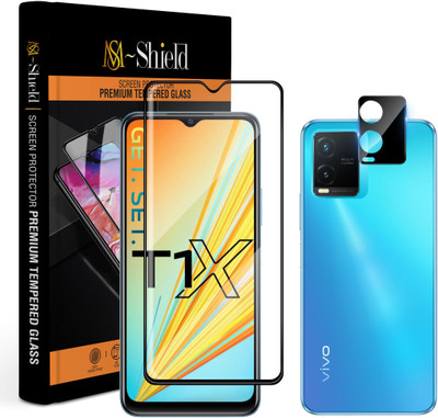 MS-Shield Edge To Edge Tempered Glass for Vivo T1x, With Camera Lens Protector(Pack of 1)