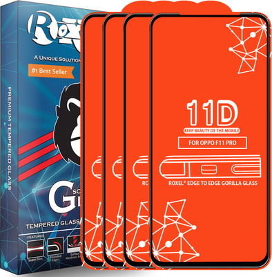 Roxel Edge To Edge Tempered Glass for Oppo F11 Pro(Pack of 4)