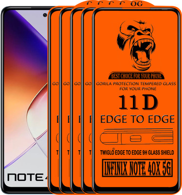 TWIGLO Edge To Edge Tempered Glass for INFINIX NOTE 40X 5G(Pack of 5)