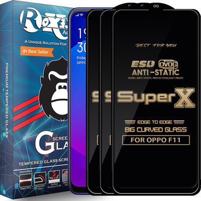 Roxel Edge To Edge Tempered Glass for OPPO F11(Pack of 3)