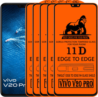 TWIGLO Edge To Edge Tempered Glass for VIVO V20 PRO(Pack of 5)